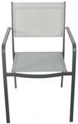 Elegantné kovové záhradné kreslo - sivé
