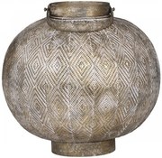Champagne antik kovový okrúhly lampáš Stion - Ø24 *25 cm
