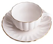 Šálka MELIDA s podšálkou, so zlatým okrajom 711015