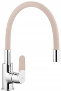 Invena Joga, stojanková drezová batéria s flexibilným ramenom, béžová-chrómová, BZ-32-L03-C