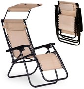 Lehátko so strieškou béžovej farby