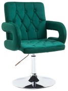 LuxuryForm DESIGN Stolička BOSTON VELUR na striebornom tanieri - zelená