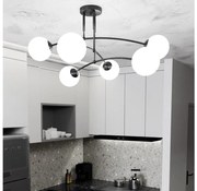 Luster na tyči PREGOS 6xE14/10W/230V čierna/biela