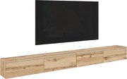 XXXLutz NÍZKÁ KOMODA 2x150 cm, dub wotan, 300/32/33 cm P & B - TV nábytok - 002778009802