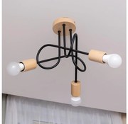 Prisadený luster OXFORD 3xE27/15W/230V borovica/čierna