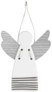 Strieborný porcelánový anjel STRIPES, závesný