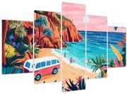 Obraz - Karavan pri oceáne (150x105 cm)