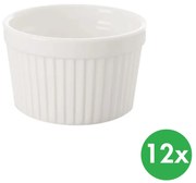 Zapekacia miska, pr. 9 cm, v. 5,5 cm, porcelán, biela, 12 ks