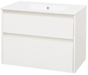 Mereo Mereo, Opto, kúpeľňová skrinka s keramickým umývadlom 81 cm, biela, dub, biela/dub, čierna, MER-CN911