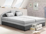 Posteľ Amelie 180x200 cm, svetlá / tmavá sivá tkanina%