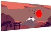 Obraz - Ilustrácie hory Fuji (120x50 cm)
