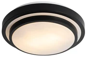 Moderné stropné svietidlo čierne s bielou 35 cm IP44 - Walden