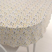 Biante Dekoračný oválny obrus Leona LN-045 Žltosivé čiarky na bielom 100x140 cm