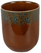 Hnedomodrý keramický kalíšok na čaj - ∅ 7*8 cm / 0,15L