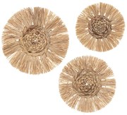 Dekorácia na stenu z rafie Raffia (fi) 36 cm + 30 cm + 25 cm sada 3ks