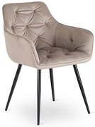 Stolička STAR bežová zamatová