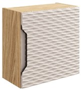 Závěsná koupelnová skříňka Ocean 35 cm 1DQ dub olejovaný/béžová
