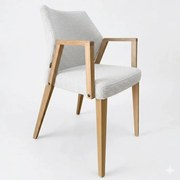 Čalúnené polo-kreslo ZORA s dubovými nohami a podrúčkami, 56x60x87 cm Catch-Me01