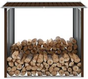 Kôlňa na drevo hnedá 172x91x154 cm pozinkovaná oceľ