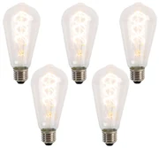 Sada 5 ks E27 LED žiarovka so špirálovým vláknom ST64 5W 400 lm 2200K