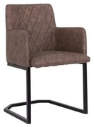 furniture-nabytek.cz - Houpacie kreslo Clinton s hnedými podrúčkami, umelá koža/ocel