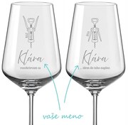 Pieskované poháre na víno Fitness 2 ks