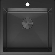 Mexen Solix, 1-komorový nerezový drez 500 x 500 mm, čierna, 6407501000-70
