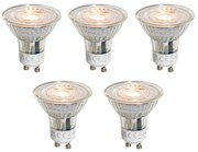 Sada 5 LED žiaroviek GU10 50 mm číra 3W 250 lm 2200K
