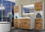 Kúpeľňový nábytok Belini dub wotan + umývadlo + zrkadlo  ROD M 6/0/W/DW/0/ZW