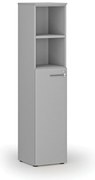 Kombinovaná kancelárska skriňa PRIMO GRAY, dvere na 3 poschodia, 400 x 420 x 1781 mm, sivá