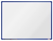 Biela magnetická popisovacia tabuľa boardOK, 1200 x 900 mm, modrý rám