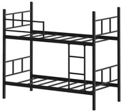 Kovová patrová posteľ MAVEN 90x200 cm čierna nosnosť 2x100 kg