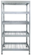 Bezskrutkový kovový regál RIVET, 180x90x45 cm, 5x sieťová drôtená polica, zinok