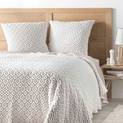 Biela/béžová súprava plédu a obliečky na vankúš z mikrovlákna 220x240 cm Joana – douceur d'intérieur