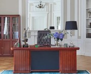 Kancelársky stôl predsedu Senatore 200 cm, kožená predná časť