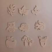 Dřevěná dekorace, 4 cm, bílá