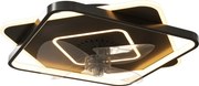 HOMCOM LED stropné svietidlo s ventilátorom, tichý 53 cm ventilátor, 6 rýchlostí, časovač, diaľkové ovládanie, 3 teploty farieb, DC motor, čierny | Ao