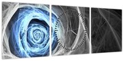 Obraz - Abstraktné ruže modrá (s hodinami) (90x30 cm)