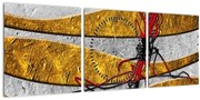 Abstraktný obraz (s hodinami) (90x30 cm)