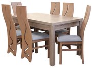 Jedálenská zostava Adek 1+6 dub hľúzovka