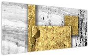 Obraz - Zlaté štvorce N⁰1 (120x50 cm)