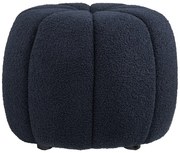 Tmavomodrý taburet z textílie buklé Paisley – House Nordic