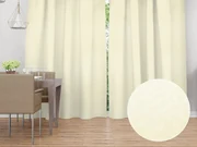 Biante Dekoračný záves Sofia SF-007 Svetlo vanilkové vyrazené vetvičky s lístkami 150x140 cm