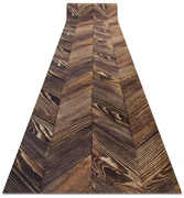 Protišmykový behúň DIGITAL - FRENCH CHEVRON hnedý / béžový