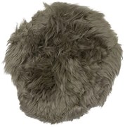 Hnedý chlpatý guľatý podsedák z ovčej kože Ship - Ø 40 * 2cm