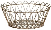 Mosadzný antik kovový košík Fil de fer Basket - Ø 27*11 cm