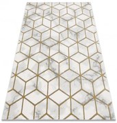 Koberec EMERALD exkluzívny 1014 glamour, styl kocka krém / zlatý