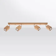 Bodové svietidlo Keke, 4x drevené tienidlo, (možnosť polohovania)