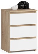 Komoda Cipriano (dub sonoma + biela). Akcia -23%. Vlastná spoľahlivá doprava až k Vám domov. 1128603