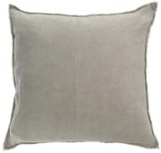 Zelený opraný ľanový vankúš so strapcami Stonewashed - 45*10*45 cm